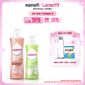 Bộ Dung Dịch Vệ Sinh Phụ Nữ Lactacyd Odor Fresh Ngăn Mùi 24H 150ml + Pro Sensitive Cho Da Nhạy Cảm 250ml