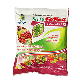 Mua Phân bón lá NPK hòa tan Sitto FoPro 12-3-43+TE gói 100g