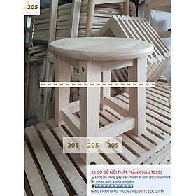 Mua Ghế đôn mặt tròn chân vuông gỗ cao su nhiều kích thước - hàng chính hãng 205TC