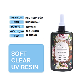 Keo RESIN UV Trong Suốt Loại Dẻo 50g