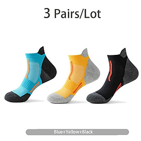 3 cặp đàn ông thể thao chạy vớ ngoài trời vớ đi xe đạp bằng bông bóng rổ nam Color: LQW03 Size: Men EU(40-45)