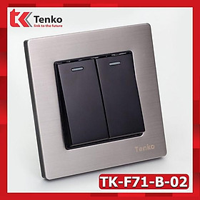 Công Tắc Điện Âm Tường 2 Nút Mặt Kim Loại Cao Cấp TENKO TK-F71-B-02