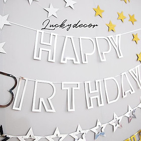 Dây chữ Happy Birthday Trang Trí Sinh Nhật Ép Kim Rỗng MM008