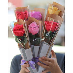 Bộ 5 Bó Hoa Hồng Giấy Nhún Làm Quà Tặng Thầy Cô và Ngày Quốc Tế Phụ Nữ 8/3 20/10 20/11