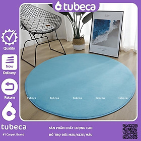 Mua Thảm NHUNG nỉ tròn cao cấp | trải sàn | Màu Xanh biển | 80cm và 1m | TUBECA
