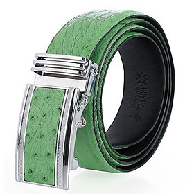 Dây nịt nam da đà điểu Huy Hoàng da hột bản lớn màu xanh HC4479