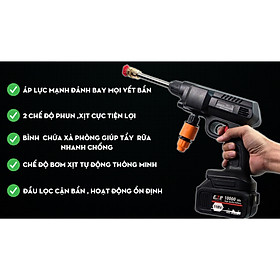 Máy rửa xe cầm tay dùng pin Hitachi 118V - Áp lực mạnh mẽ, pin sạc bền bỉ - Đa chức năng, dễ sử dụng - 3 chế độ phun rửa - Chuyên sử dụng vệ sinh ô tô, xe máy, vật dụng gia đình, tưới hoa màu - Hàng nhập khẩu