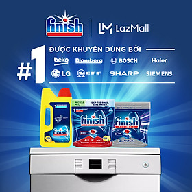 Combo 04 túi Viên Rửa Chén Bát Hương Chanh Finish Powerball All In 1 Max Lemon Sparkle 30 viên