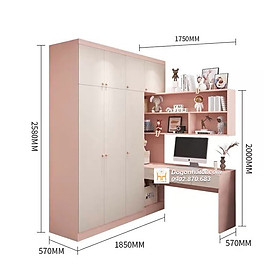 Mua Mẫu tủ quần áo kết hợp bàn học hiện đại - TA211