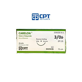 Chỉ phẫu thuật không tiêu cpt carelon nylon số 3/0b - m25e26