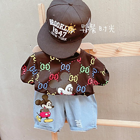 Bộ quần áo bé trai Mickey tràn thân quần jean