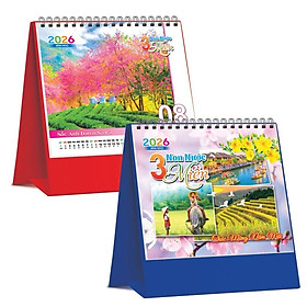 LỊCH TẾT 2026 - Lịch Để Bàn Đứng Chữ A 2026 (19x17cm) (KV 5 Mẫu) - Màu Đế Ngẫu Nhiên