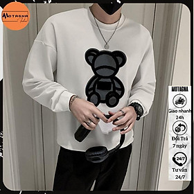 Áo thu đông Hàn Quốc, Áo sweater chất đẹp kiểu dáng Hàn Quốc in Gấu Xám mã NZ611