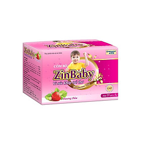 Combo 2 Hộp Cốm bổ ZinBaby hương dâu giúp ăn ngon, tiêu hóa tốt, tăng sức đề kháng - 25 gói [ZinBaby]