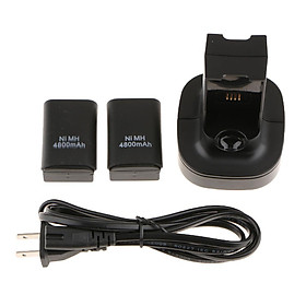 For   360 Dual Charging Dock Station Controller Charger + 2 Battery Packs