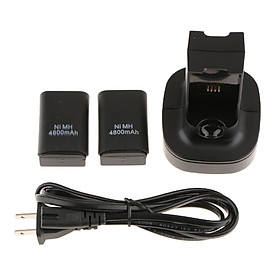 For   360 Dual Charging Dock Station Controller Charger + 2 Battery Pks