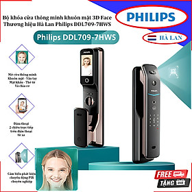 Mua Bộ khóa cửa thông minh khuôn mặt 3D Face  vân tay  thẻ từ  mật khẩu và chìa cơ. Thương hiệu Hà Lan cao cấp Philips DDL709-7HWS. Hàng chính hãng