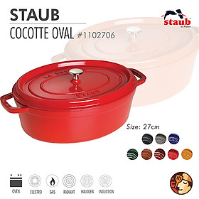 Mua Nồi gang oval Staub 27 cm - Màu đỏ cherry