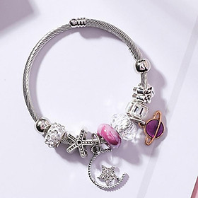 Vòng tay nữ Charm hạt đá châu vũ trụ phong cách hàn quốc thời trang - VSH14