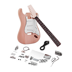Bộ Dụng Cụ DIY Lắp Ráp Đàn Guitar Điện Kiểu Dáng ST Thân Gỗ Và Cổ Bàn Phím Gỗ Hồng Sắc Muslady