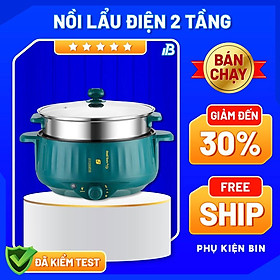 Mua Nồi lẩu điện đa năng 2 tầng chống dính  Nồi lẩu mini  Nồi lẩu điện cao cấp đường kính 28cm - yumeshop94