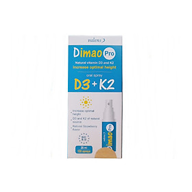 Vitamin D3K2 DIMAO PRO Dạng Xịt, Tăng Cường Hấp Thu Canxi, Phát Triển Chiều Cao Cho Bé 25ml