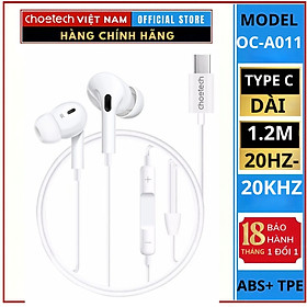 Mua Tai nghe Choetech OC-A011 dây nhét tai Type C có đệm cao su (Hàng chính hãng)