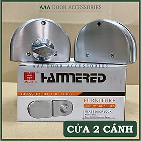 Mua Khoá bán nguyệt (đơn  đôi) cửa lùa kính cường lực HAMMERED 828-03SS INOX mờ