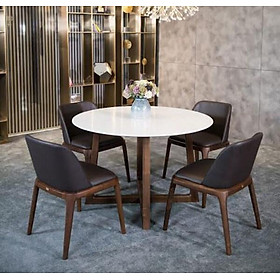 Bộ bàn ăn mặt đá tròn 4 ghế BAMSF01 Juno Sofa hiện đại giá rẻ