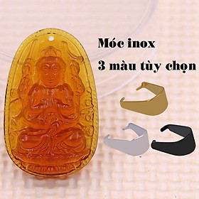 Mặt Phật hộ mệnh tuổi Tý - Mặt dây chuyền Phật Thiên thủ thiên nhãn Pha lê trà kèm dây đeo - Size phù hợp cho nam và nữ