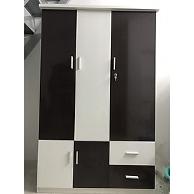 Mua Tủ nhựa Đài Loan 3 cánh trắng phối đen 1m65x1m05
