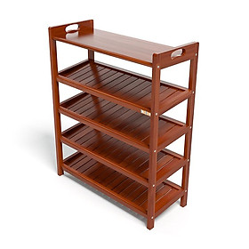 Kệ Dép 5 Tầng Ván Gỗ Cao Su IBIE IV573 - Cánh Gián