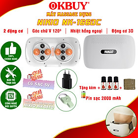 Máy Massage Bụng Cao Cấp Nikio NK-166DC - Công Nghệ Xoa Bóp Kết Hợp Nhiệt Hồng Ngoại, Động Cơ Matxa Kép, 3 Cường Độ Tùy Chỉnh, Pin Sạc Tiện Mang Đi Xa