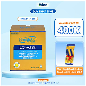 Men tiêu hóa Bifina Nhật bản - Hỗ trợ thải độc đại tràng - Loại EX Hộp 60 gói