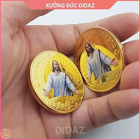 Đồng xu Chúa Jesus kỉ niệm, trưng bày, để ví, tặng người thân, cầu bình an