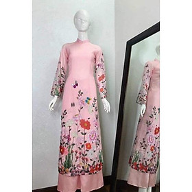 SÉT BỘ ÁO DÀI 4 TÀ IN HOA CAO CẤP