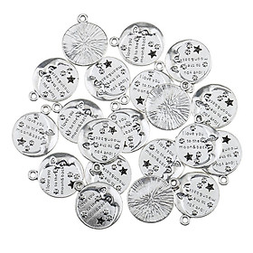 20 Pieces Alloy Moon Design Round Hanging Pendant for Jewelry Making Crafts