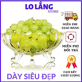 Dĩa đựng trái cây thủy tinh cao cấp 3 chân thiết kế sang trọng tao nhã phù hợp nhiều không gian