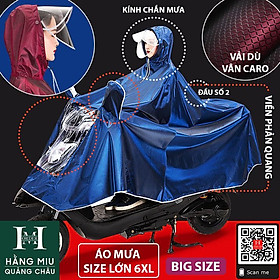 Mua Áo Mưa 1 Đầu - 2 Đầu Loại Lớn Bigsize 6XL Vải Dù + PVC Dày Cao Cấp 2022 YiLong