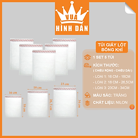 Set 5 túi Poly chống sốc / Túi giấy lót bóng khí 3 size 18x26,5 cm (A5). 23x34 cm (A4), 16x18 cm