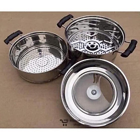Mua Nồi Hấp Inox Đa Năng 3 TẦNG 28CM Dùng Cho Cả Bếp Từ Và Bếp Ga