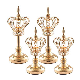 4xGold Candlestick Ornament Tea Light Holder Photo Prop Table Decor