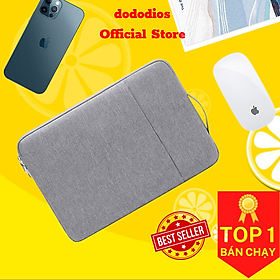 Túi Đựng Laptop Chống Sốc Dành Cho Macbook Ultrabook 1/2 Ngăn 13.3 Inch, 14 Inch, 15 Inch, 15.6 Inch, 16 Inch - dododios - MÀU XÁM - Túi chống sốc bảo vệ cho Macbook, Laptop có 2 ngăn riêng biệt, chống thấm nước, chống mài mòn