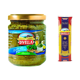 Combo 1 Goi Mi Spaghetti 08 DVL 500Gr  1 Sôt Pesto Xanh Alla Genovese 190 Gram Divella Italia