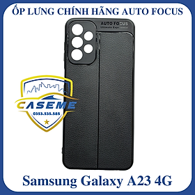 Ốp lưng cho Samsung Galaxy A23 4G silicon giả da, chống sốc Auto Focus - Hàng Chính Hãng