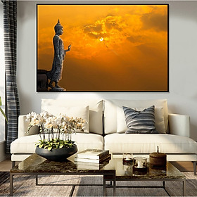 Mua Tranh Canvas Trang TRí Treo Tường -  Đức Phật  Và Bầu Trời