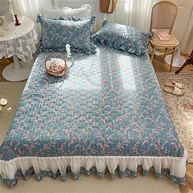 Mua Bộ Thảm Ga giường Kèm 2 Vỏ Gối Nỉ Nhung Phối Bèo Dài Công Chúa Siêu Xinh  Mẫu Mới Nhất 2022 đủ Kích Thước
