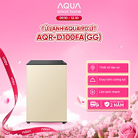 [SẢN PHẨM MỚI 2025] Tủ lạnh Aqua 90 lít AQR-D100FA(GG) - Màu be - Freeship toàn quốc - Có hỗ trợ đổi sang hồng - Hàng chính hãng