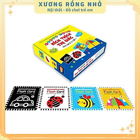 Trọn bộ Flash Card thẻ kích thích thị giác cho trẻ sơ sinh 0-1 tuổi, thẻ thị giác đen trắng, Flashcard Glenn Doman