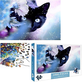 Hình ảnh Bộ Tranh Ghép Xếp Hình 1000 Pcs Jigsaw Puzzle Mèo Đen Bản Đẹp Cao Cấp